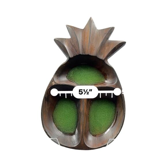Monkey Wood Pineapple with green enamel accent - Picture 3 of 7